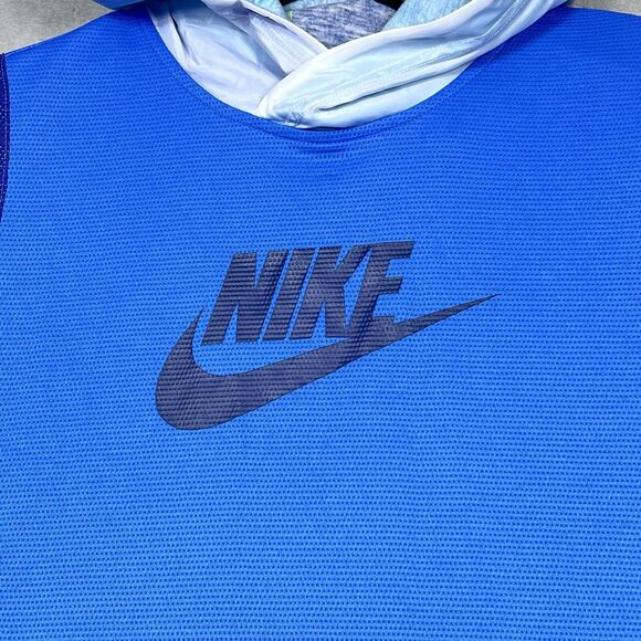 Nike Sleeveless Hoodie Boys Youth Size X-Large Mesh Blue White DD2741-402 - Picture 3 of 12